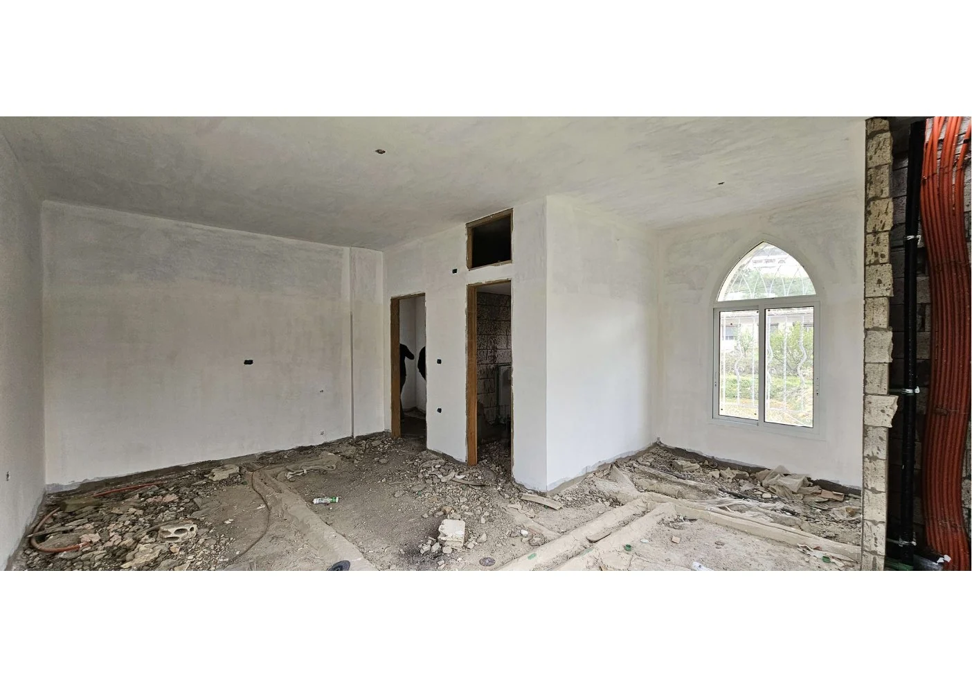 Existing residential interior before renovation.