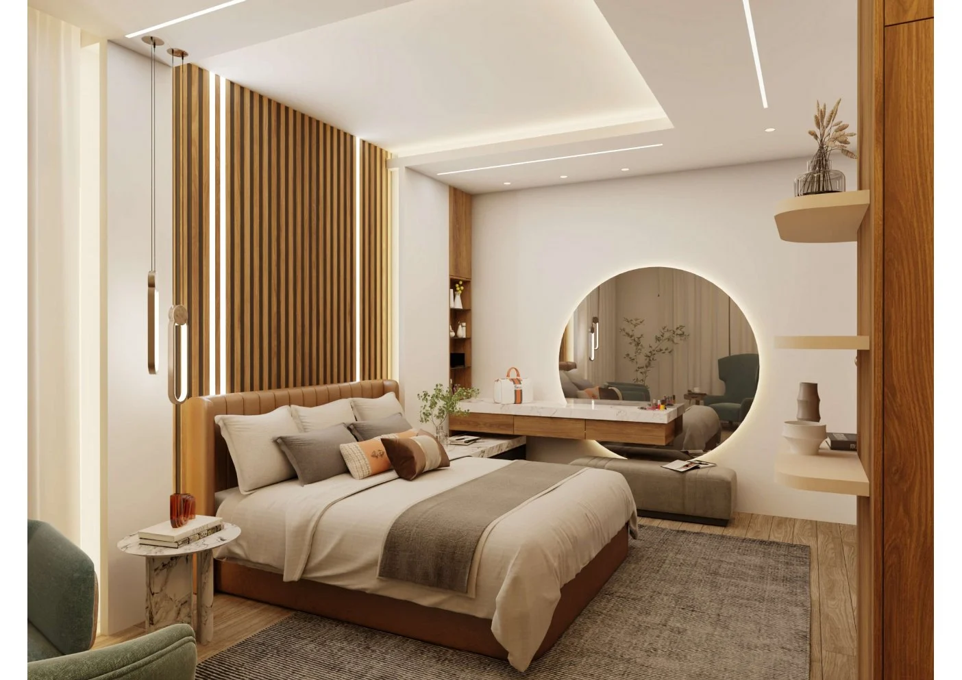Redesigned residential interior after renovation.
