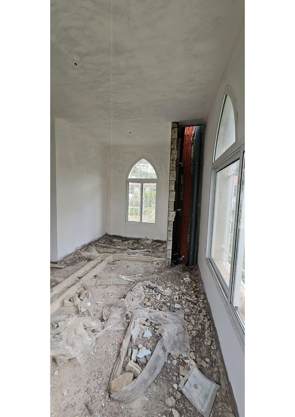 Existing residential interior before renovation.