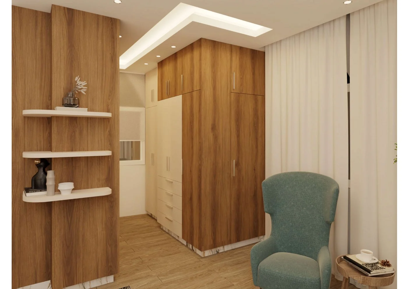 Redesigned residential interior after renovation.
