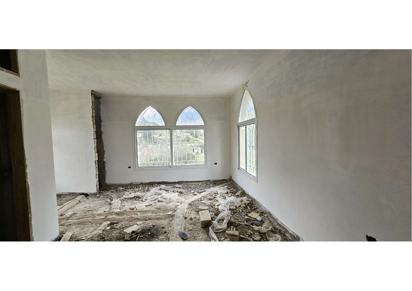 Existing residential interior before renovation.