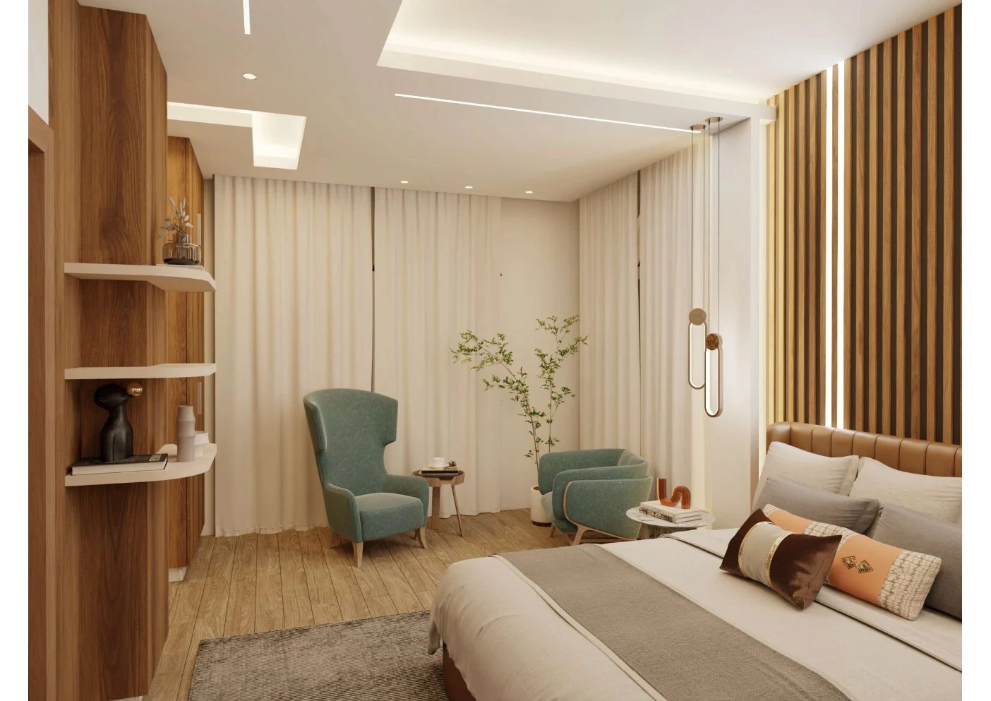Redesigned residential interior after renovation.